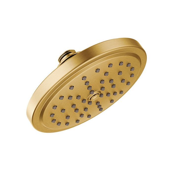 Cebolleta de regadera tipo lluvia de una función de 6-3/4" eco-performance Oro Cepillado Moen