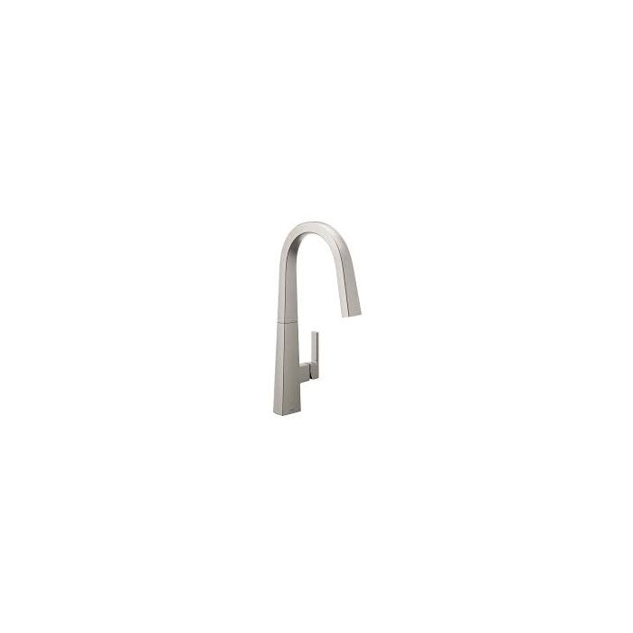 Monomando para Fregadero con Rociador Extra Alto Acero Inoxidable Moen