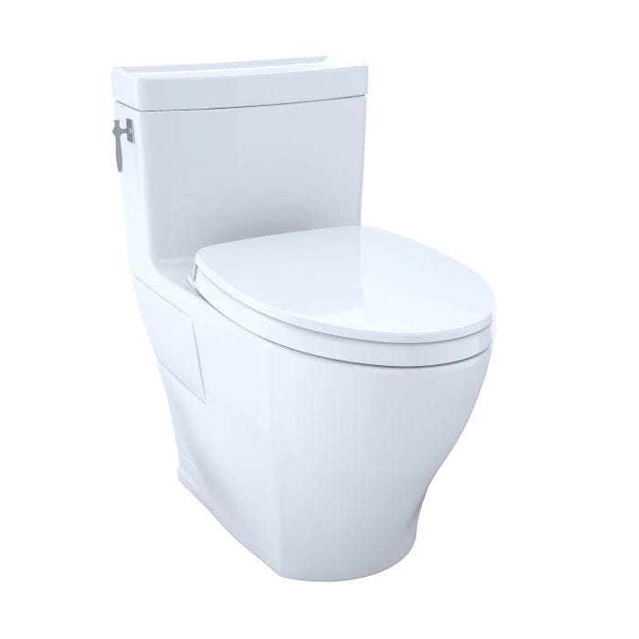 Sanitario Una Pieza Aimes TORNADO FLUSH 4.8 L Altura Universal con Asiento SoftClose Blanco Algodón TOTO