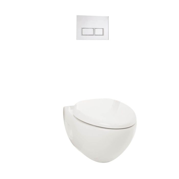 Sanitario (WC) Suspendido Duo Curvo con Tanque Oculto Dual Flush Blanco Ambiance