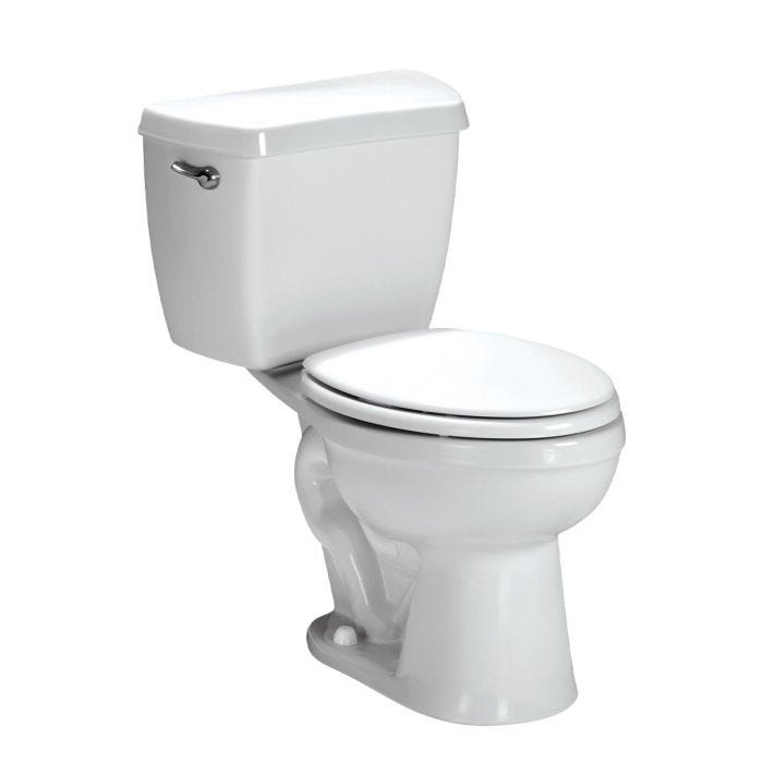 Sanitario (WC) Tornado Dos Piezas Alargado con Tanque de Presión Asistida 4.8 L Blanco Corona