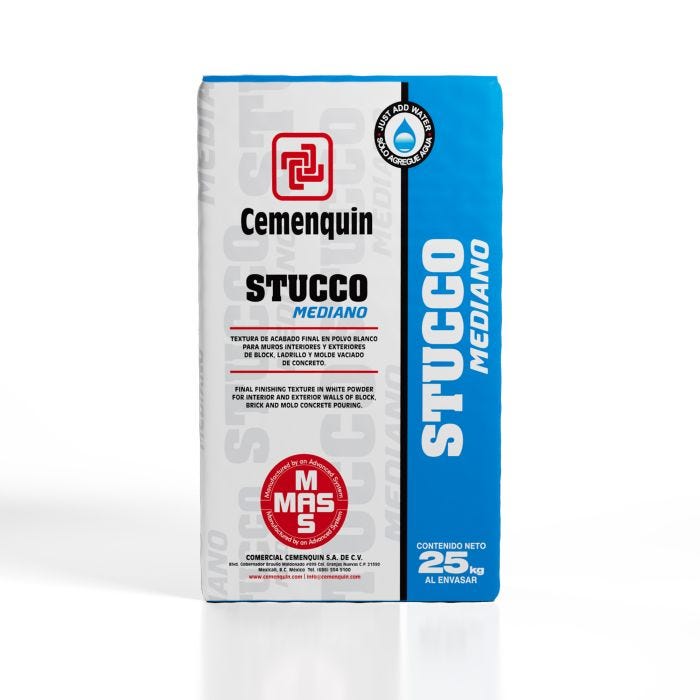 Stucco Mediano Blanco 25 kg Cemenquin