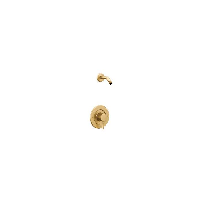 Juego de Manija y Brazo para Regadera de Oro Cepillado Align