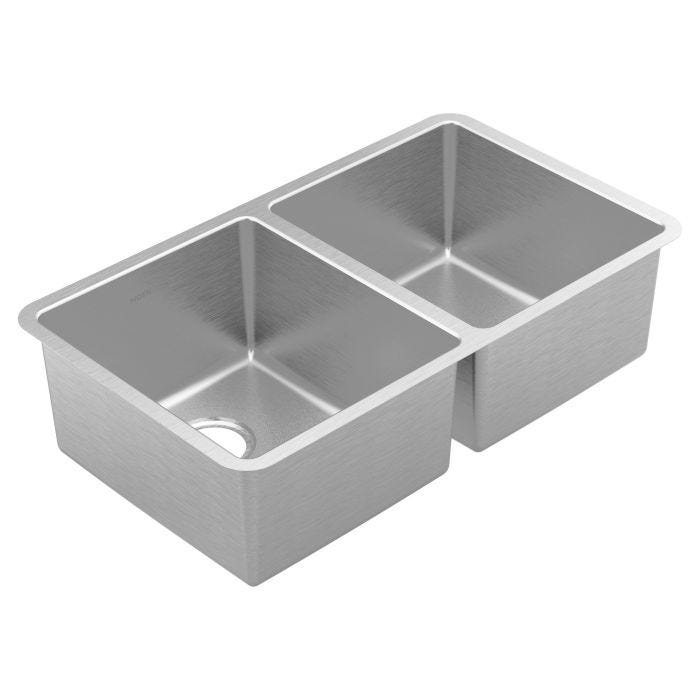 Tarja Doble Prep de Acero Inoxidable Calibre 18 para Bajocubierta 80.8 x 47 cm Moen