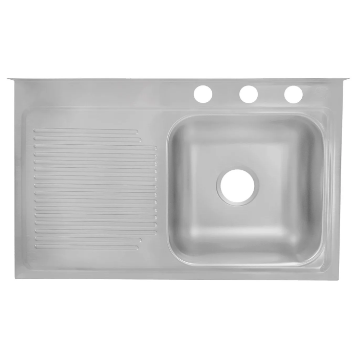 Tarja de Sobreponer MCM-402 1 Tina 1 Escurridor Derecho Acero Inoxidable EB Técnica