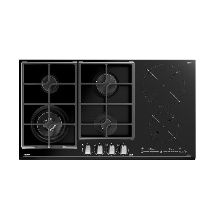 Parrilla Vitrocerámica de Gas e Inducción de Exterior 51x900x510 mm Teka JZC 96342 BBB BK