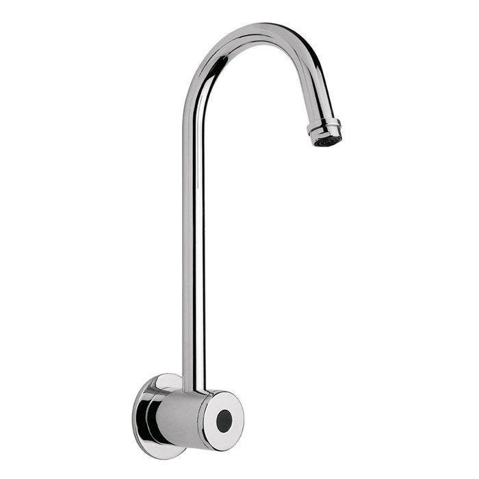 Llave Electrónica a Pared de Sensor de Corriente Acabado Cromo Helvex