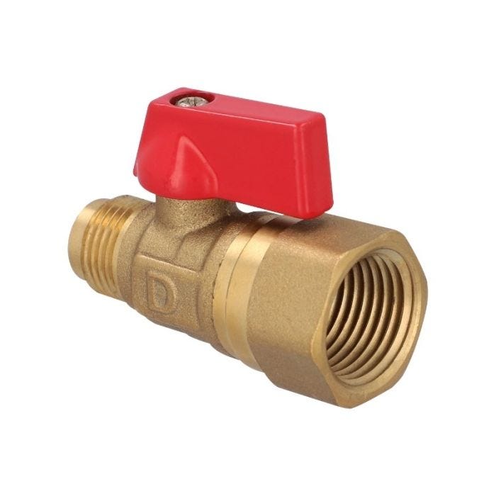 Válvula de Control para Gas 1/2" x 3/8" Latón Dica
