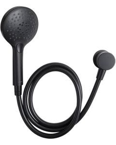 Regadera de telefono redonda con 3 funciones Negro Mate