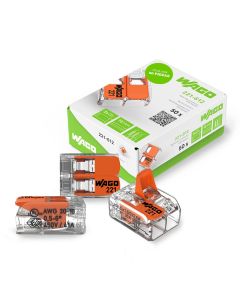 Conector de Empalme con Palanca WAGO 221-612 2 Polos 20-10 AWG 6 mm2 Caja 50 Piezas