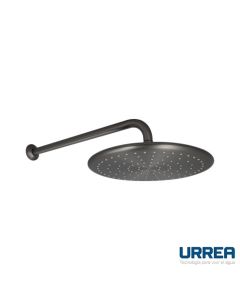 Regadera Redonda con Brazo a Muro Black Metal Brushed Urrea