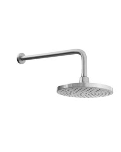 Regadera Neo con brazo y chapetón a pared acero inoxidable
