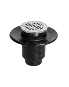 Coladera de una boca con rejilla redonda acero inoxidable