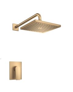 Juego de Maneral y Regadera T/Lluvia 7.9" Oro/Bronce