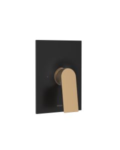 Monomando Diletta para Regadera Negro Mate con Oro Bronce Moen