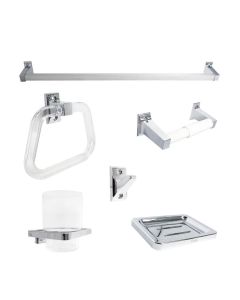 Juego de Accesorios para Baño 6 Piezas Cromo Dica