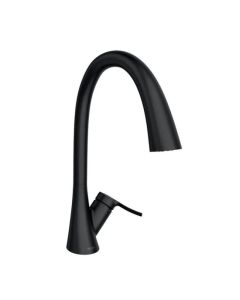 Monomando P/Cocina Cuello Giratorio Negro Mate