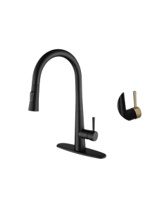 Monomando para Cocina con Nariz Retráctil y 2 Funciones Acabado Negro Mate Urrea