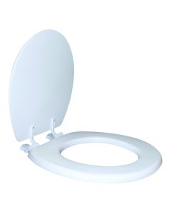 asiento acolchonado redondo para WC con frente cerrado en color Blanco Plastitrim