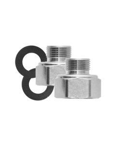 Adaptador niquelado 3/8" comp x 1/2"
