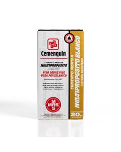 Adhesivo Cemento Mortar Multipropósito Blanco 20 kg Cemenquin