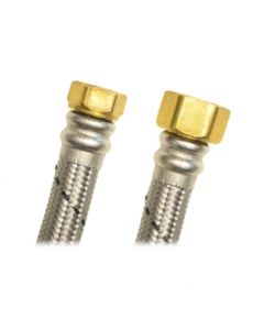 Manguera flexible para boiler acero inoxidable 1/2" x 3/4" flujo mayor — 120 cm