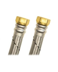 Manguera flexible para boiler acero inoxidable 1/2" x 1/2" flujo mayor — 80 cm