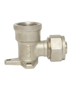 Codo 90° PE-AL-PE hembra con soporte 3/8" x 1/2" FNPT