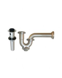 Trampa para lavabo o fregadero gris con registro