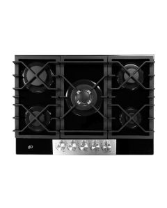 Parrilla de Gas Empotrable EB-486BL 5 Quemadores 70 x 51 cm Vidrio Templado y Acero Inoxidable EB Técnica