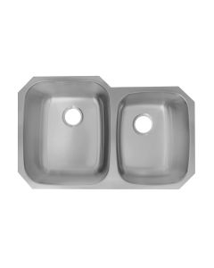 Fregadero de Submontar Alessia A-31209ARCO 2 Tinas Grande-Chica 81.2 x 52 cm Acero Inoxidable EB Técnica