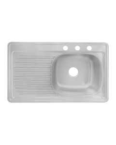 Fregadero de Empotrar Clásica C-101N 1 Tina Escurridor Izquierdo 87 x 54 cm Acero Inoxidable EB Técnica