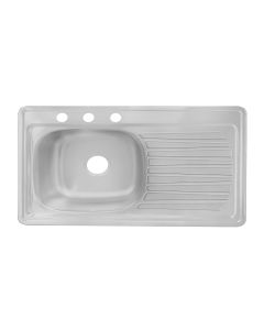 Fregadero de Empotrar Clásica C-202N 1 Tina Escurridor Derecho 101 x 54 cm Acero Inoxidable EB Técnica
