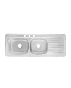 Fregadero de Empotrar Clásica C-212N 2 Tinas Escurridor Derecho 144 x 54 cm Acero Inoxidable EB Técnica