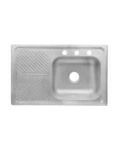 Fregadero de Empotrar Mark M-101 1 Tina Escurridor Izquierdo 80 x 52 cm Acero Inoxidable EB Técnica