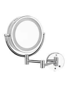 Espejo con aumento 2 vistas cromo — Con Luz LED