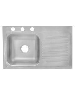 Tarja de Sobreponer MCM-402 1 Tina 1 Escurridor Derecho Acero Inoxidable EB Técnica