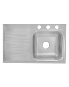 Tarja de Sobreponer MCM-401 1 Tina 1 Escurridor Izquierdo Acero Inoxidable EB Técnica