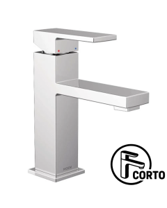 Llave para baño de arco bajo con acabado en cromo Kyvos