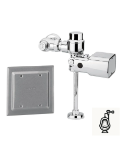 Fluxómetro de sensor electrónico de corriente para mingitorio cromo spud de 19 mm descarga 3 L