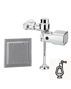 Fluxómetro de sensor electrónico de corriente para mingitorio cromo spud de 19 mm descarga 0.5 L