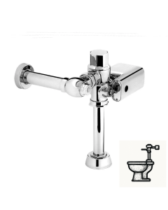 Fluxómetro de sensor electrónico de batería para wc cromo spud de 38 mm