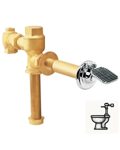 Fluxómetro de pedal expuesto para wc cromo spud de 32 mm o 38 mm
