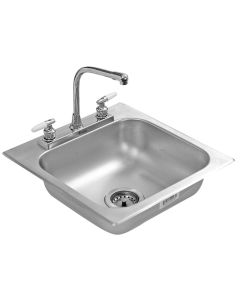 Fregadero de Empotrar M100 Combo con Mezcladora, Céspol y Contracanasta Bermes