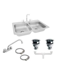 Fregadero de Empotrar M110-19 Combo con Mezcladora, Céspol y Contracanasta Bermes