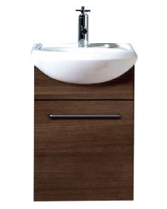 Gabinete Basic 45 Roble Dakar con Lavabo Polka sin Espejo Royomex