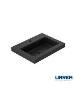 Lavabo de Resina 60 cm para Monomando Negro Mate Urrea