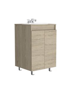 Gabinete Esencial Color Rovere con Lavabo Marsella y Mezcladora Aluvia Corona
