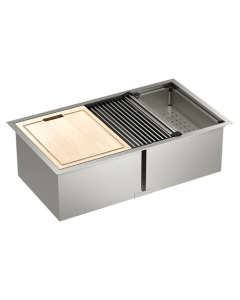 Tarja de Doble Tina Luxe Chef de Acero Inoxidable Calibre 18 Moen