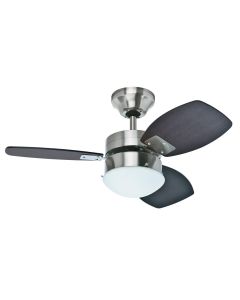 Ventilador de techo Sprite con luz niquel cepillado 30"